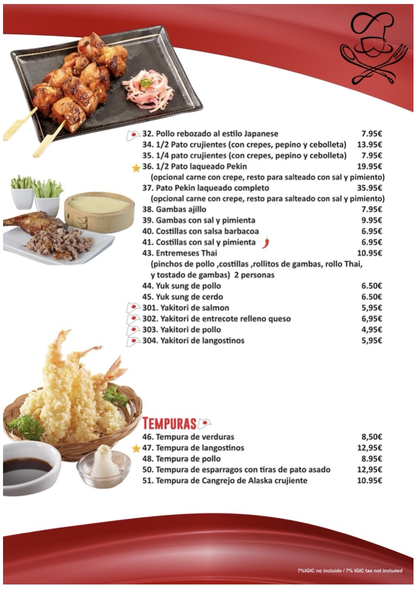 RESTAURANTE ASIAN KITCHEN TEPPANYAKI SHOW Photo Menu 8