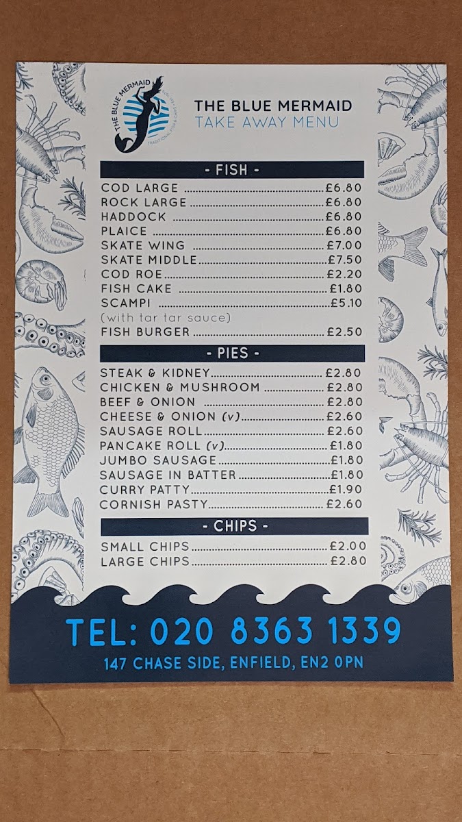 The Blue Mermaid Photo Menu 1
