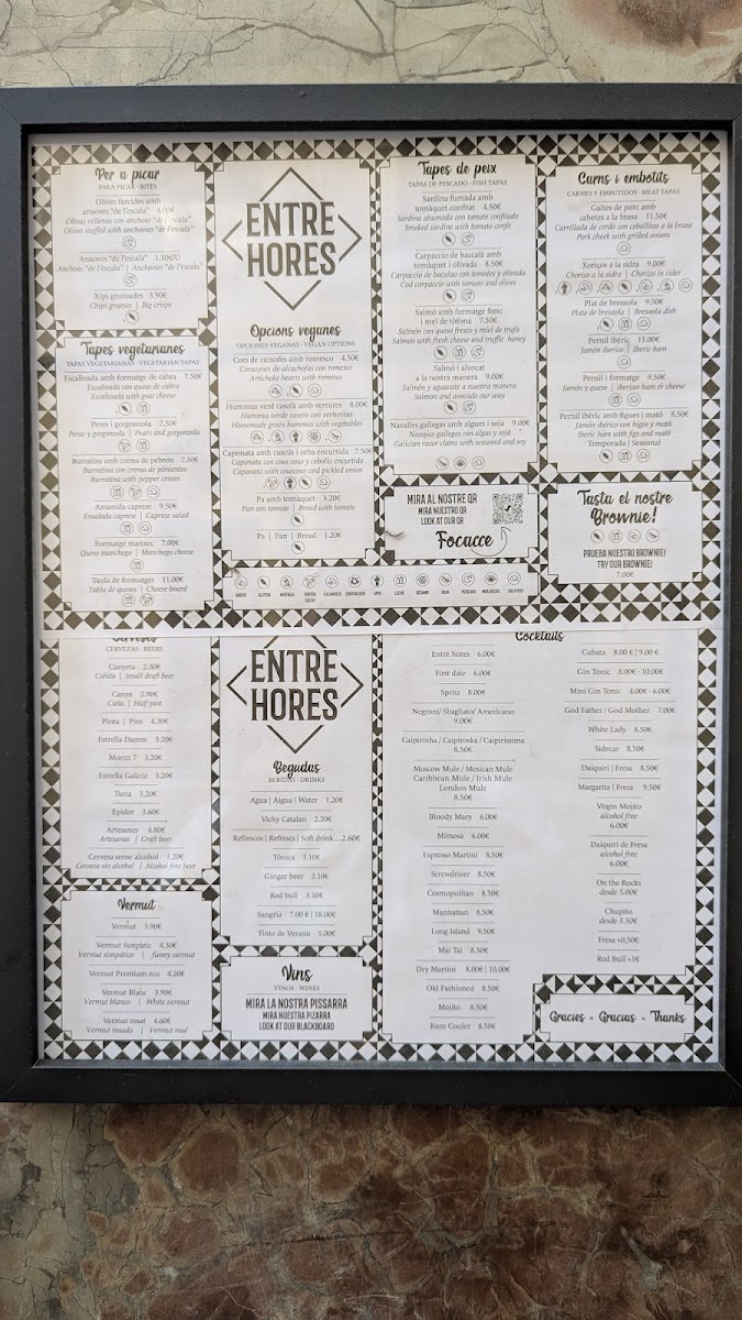 Entre Hores - Tapas, Vermut & Cocktails Photo Menu 1