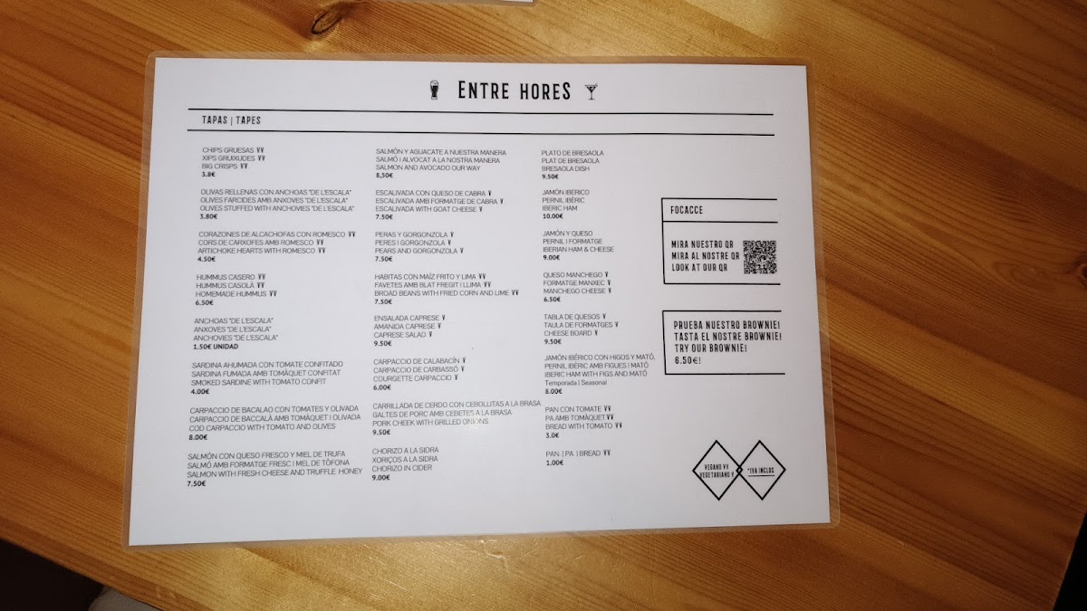 Entre Hores - Tapas, Vermut & Cocktails Photo Menu 4