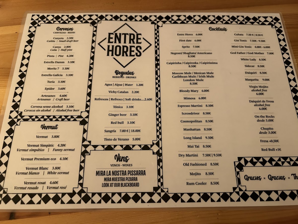 Entre Hores - Tapas, Vermut & Cocktails Photo Menu 5