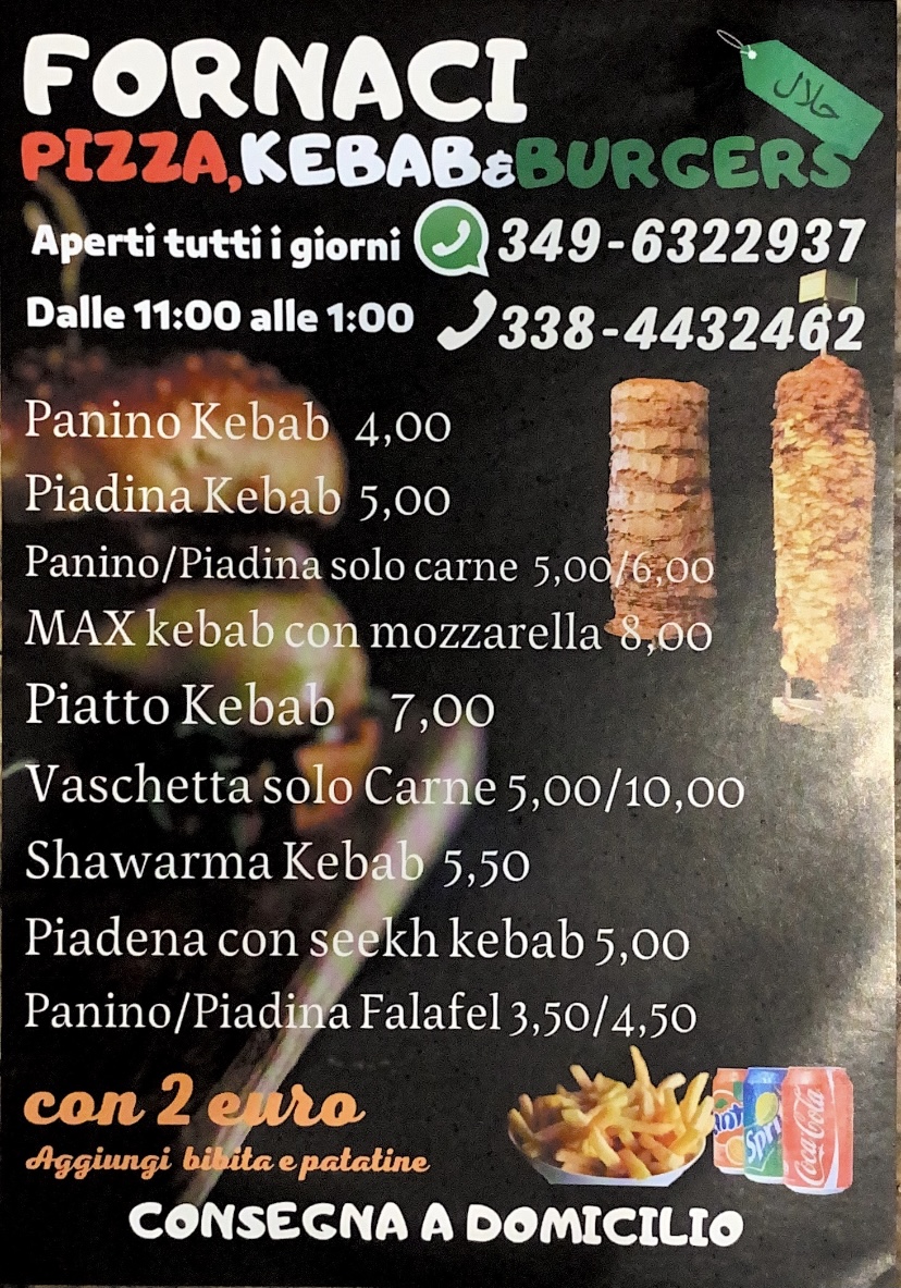 Fornaci pizza kebab e Hamburger Photo Menu 6