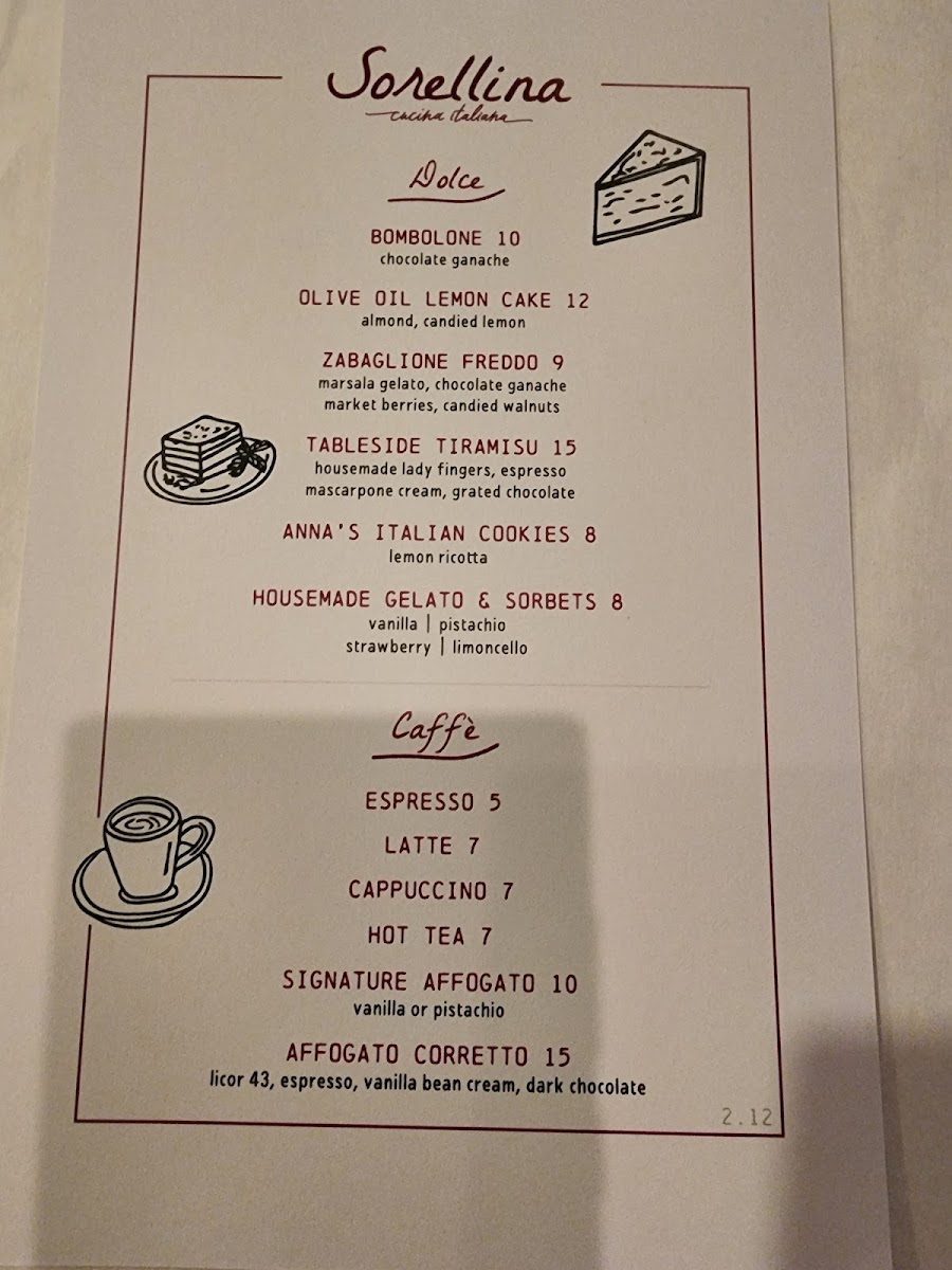Sorellina Cucina Italiana Photo Menu 3