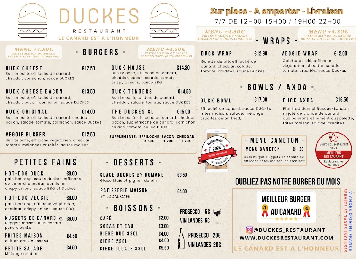 Duckes restaurant Photo Menu 1