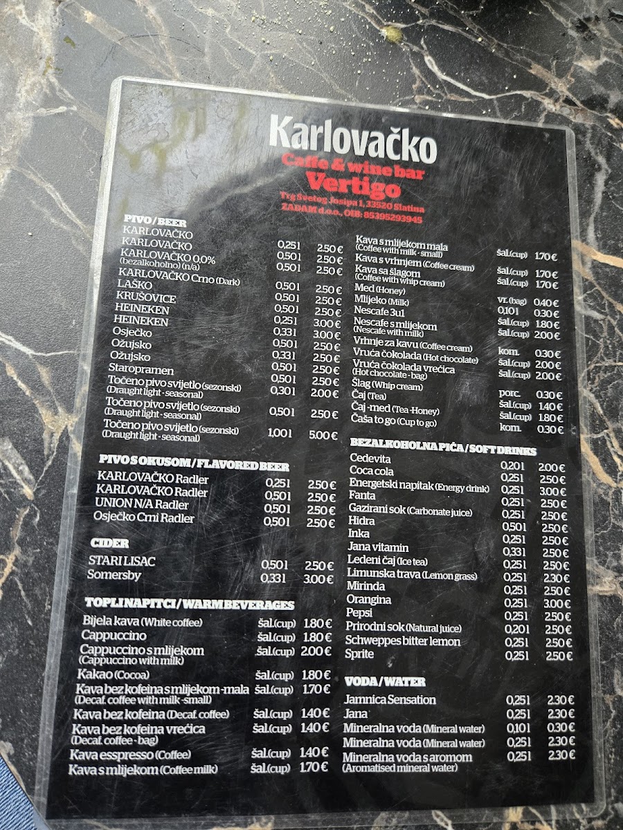 Vertigo caffe & wine bar Photo Menu 1