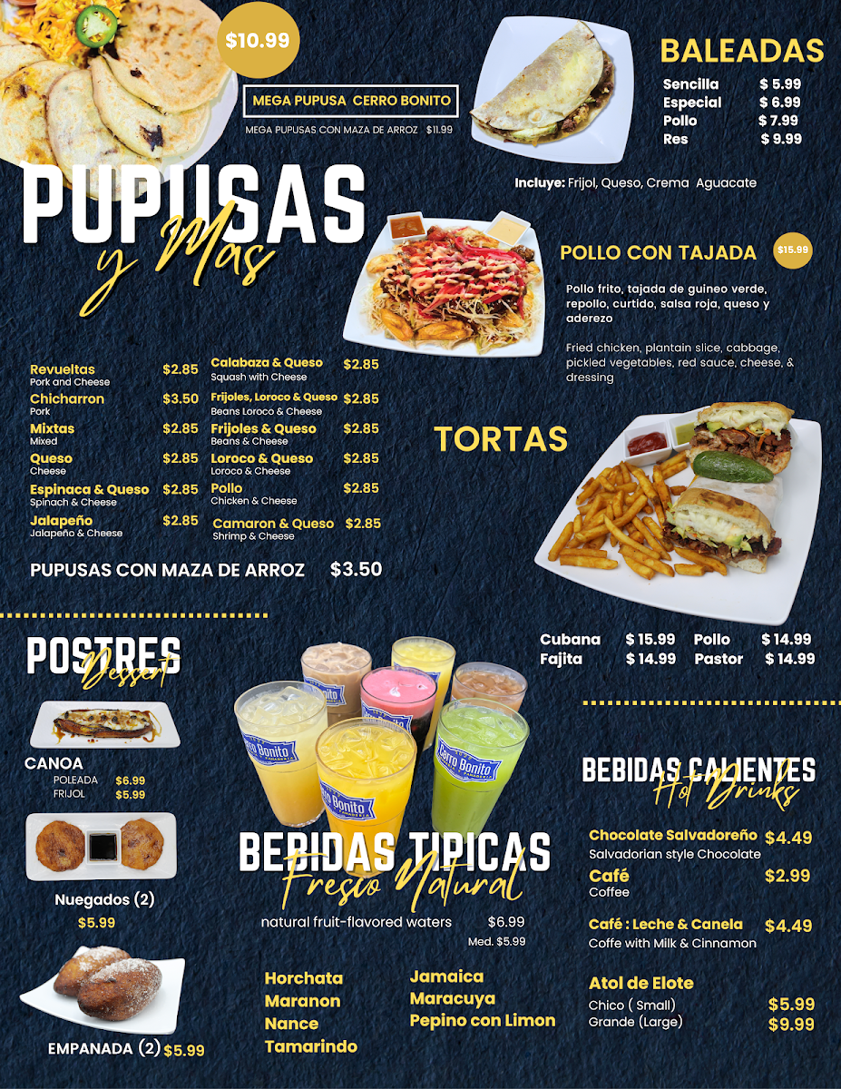 Cerro Bonito Pupuseria y Panaderia Photo Menu 2
