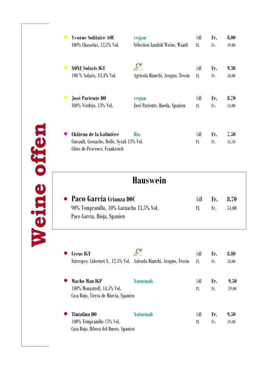 Le cheval blanc Photo Menu 1