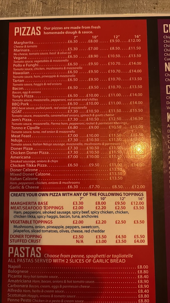 Tony's Cucina Photo Menu 2