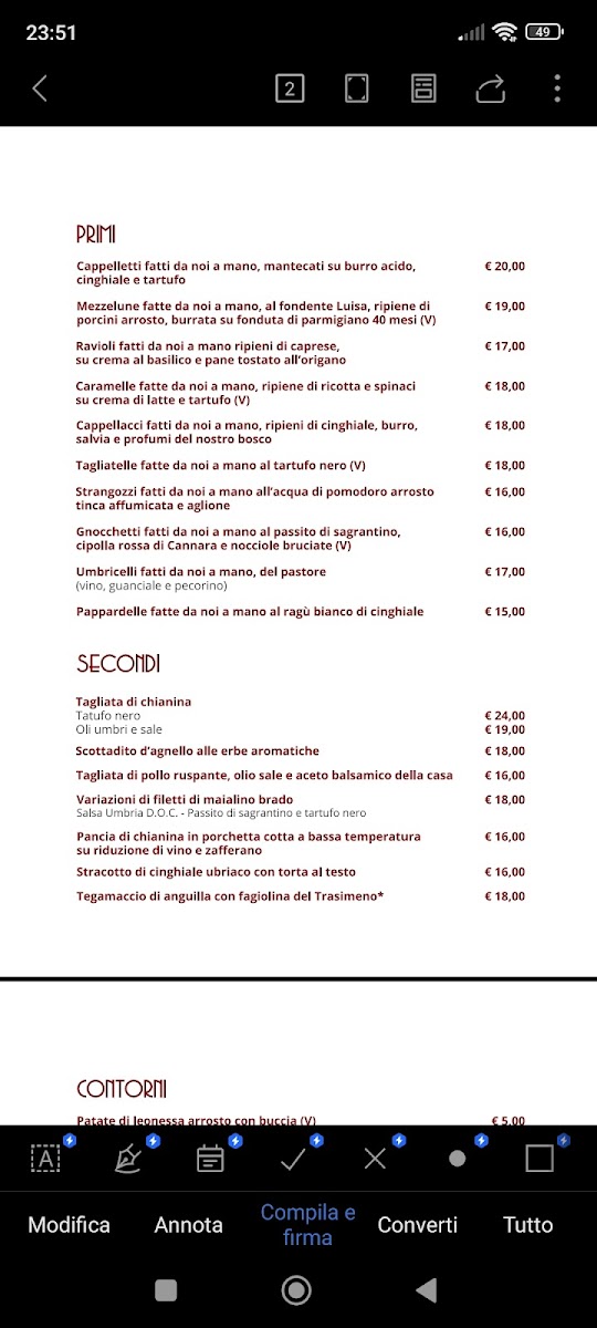 Umbria D.O.C. Ristorante Photo Menu 1