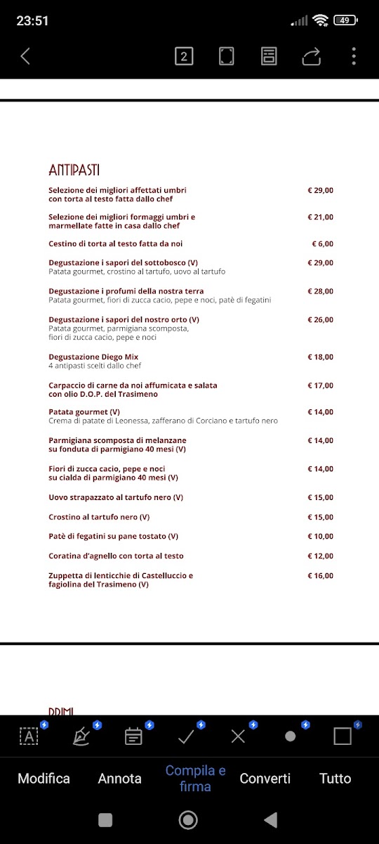 Umbria D.O.C. Ristorante Photo Menu 2