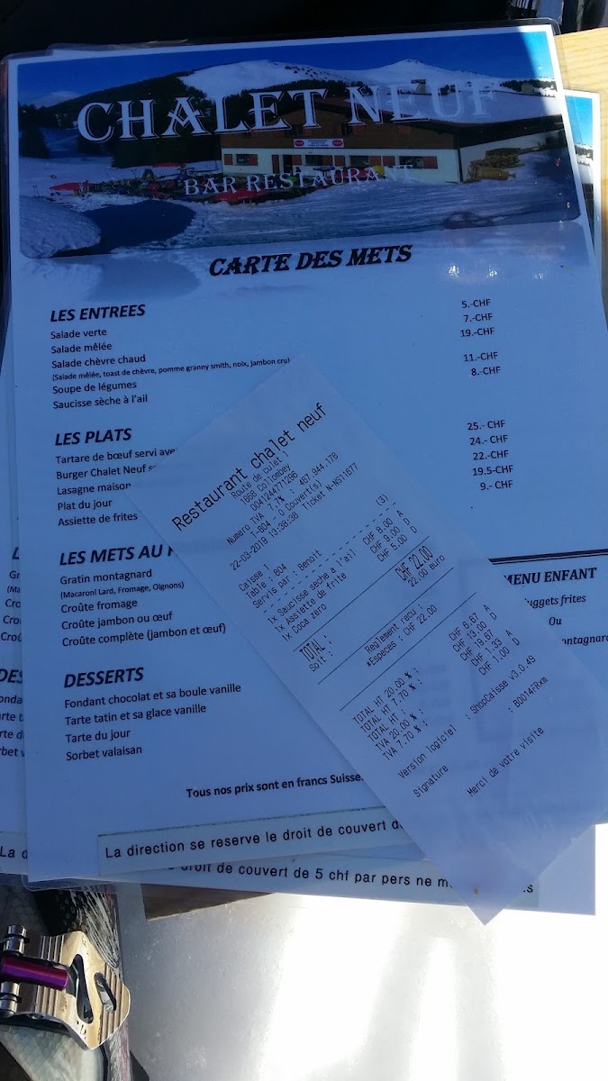 Restaurant Chalet-Neuf Photo Menu 4