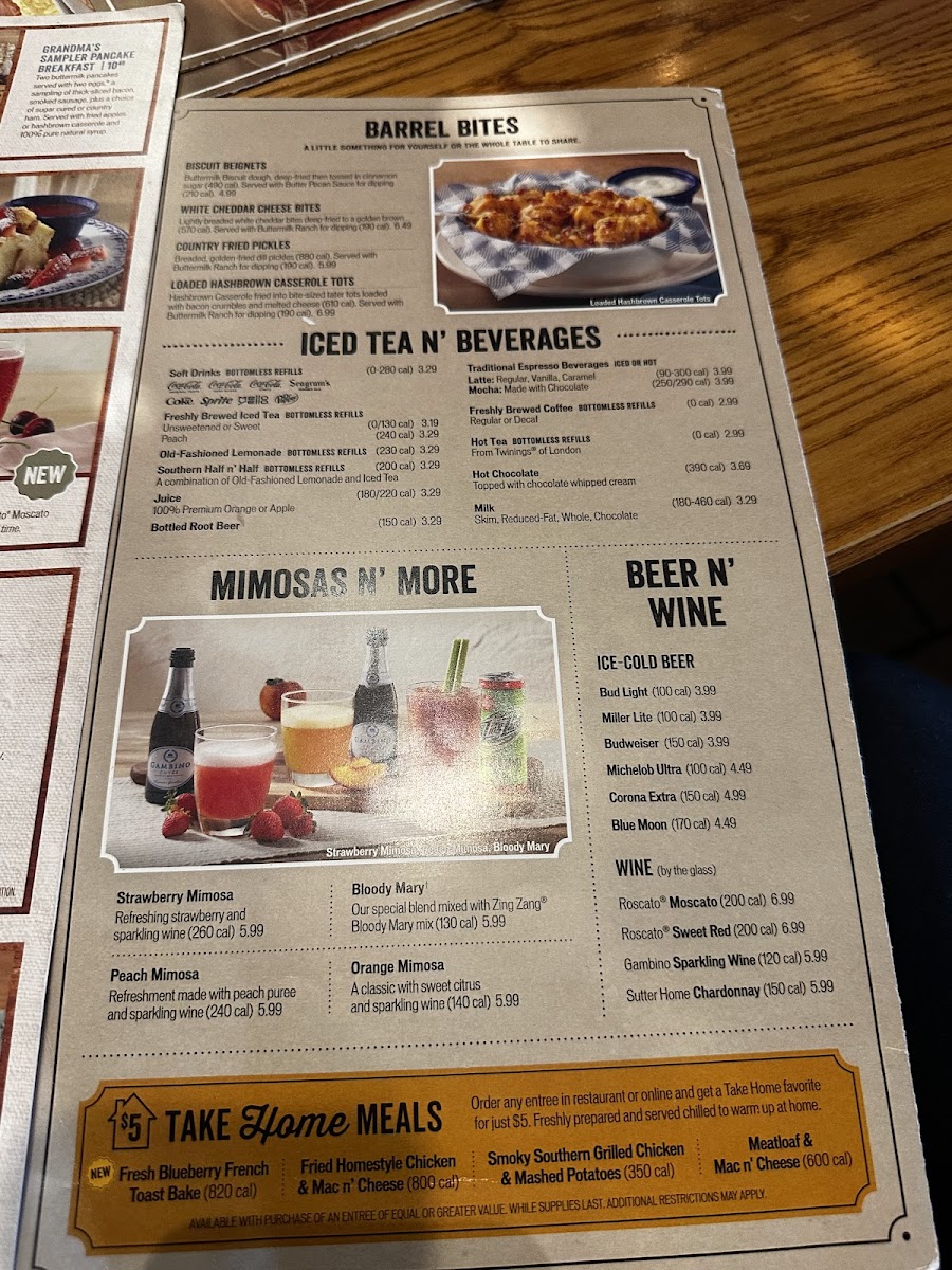 Cracker Barrel Old Country Store Photo Menu 2