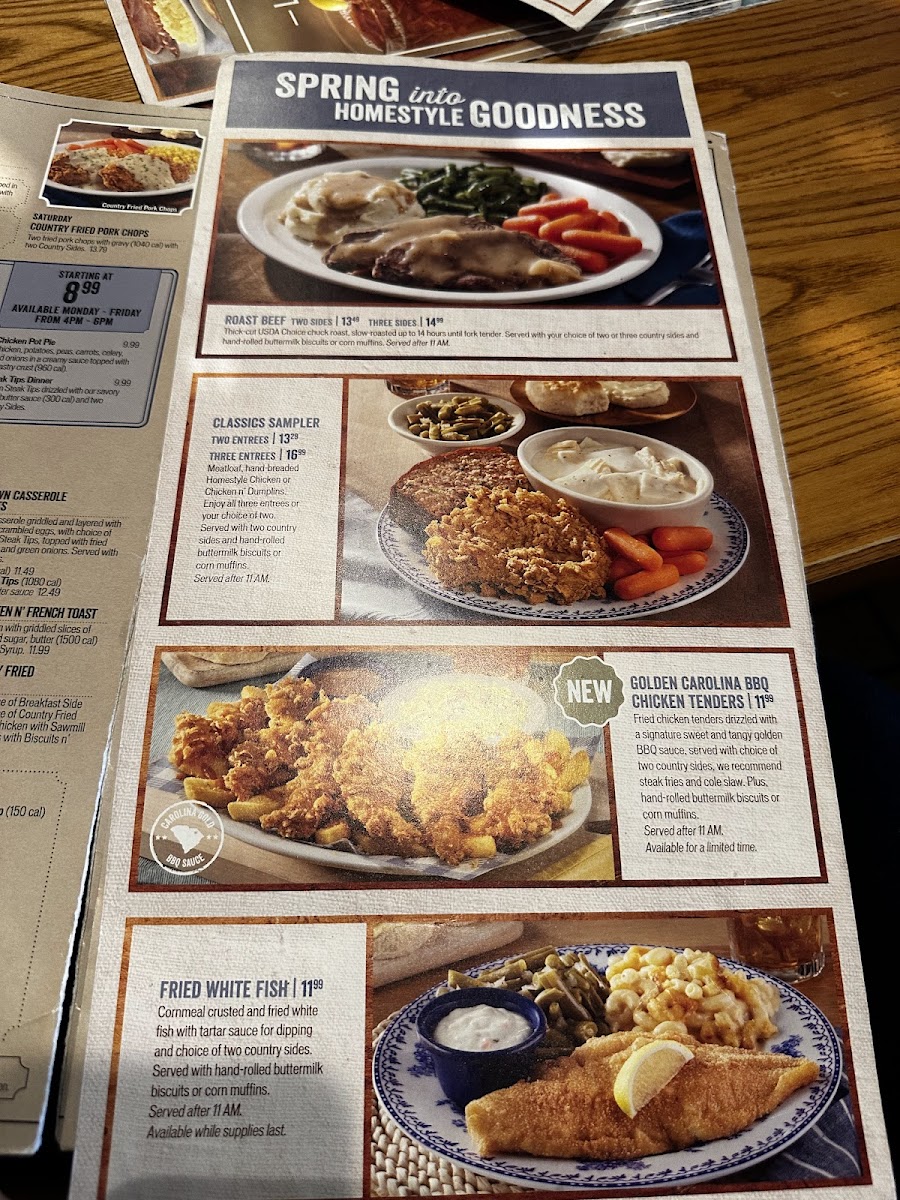 Cracker Barrel Old Country Store Photo Menu 3