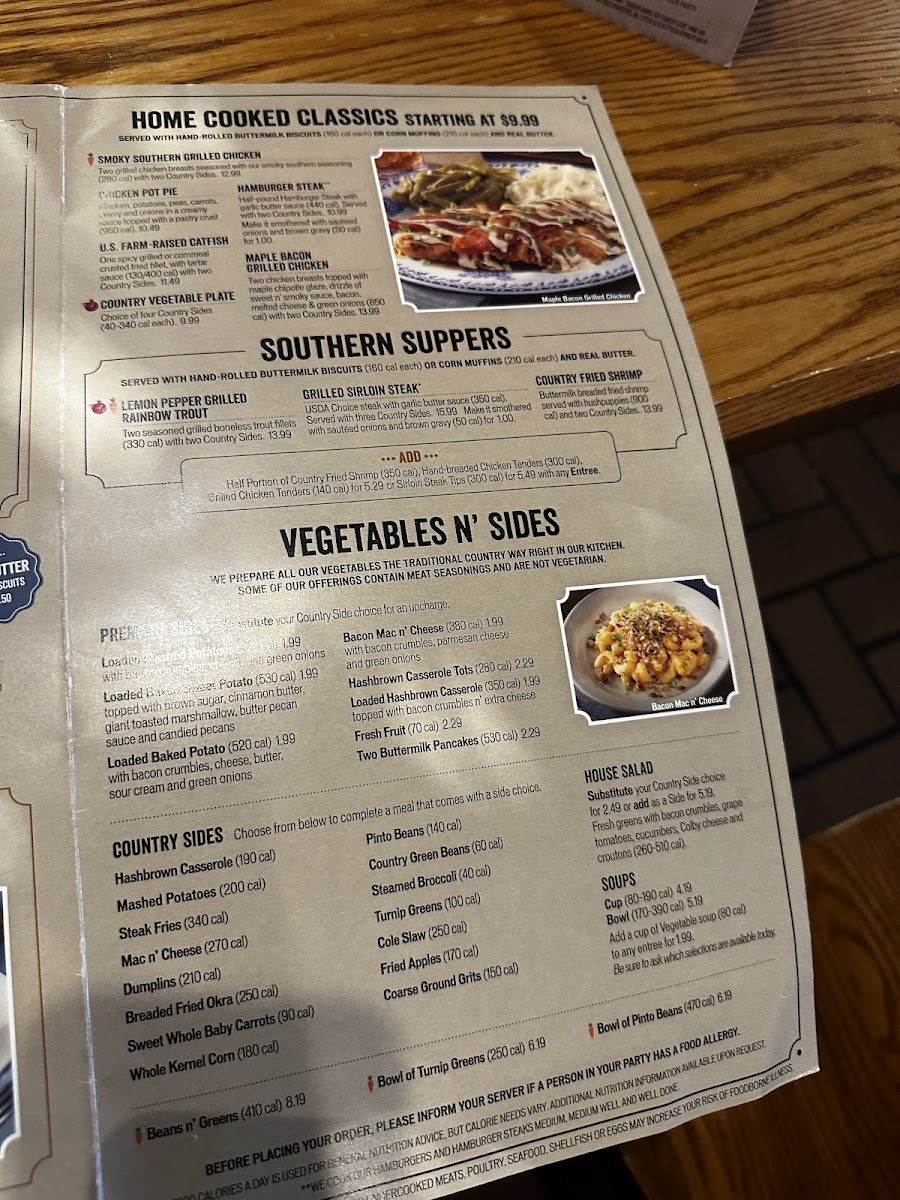 Cracker Barrel Old Country Store Photo Menu 5