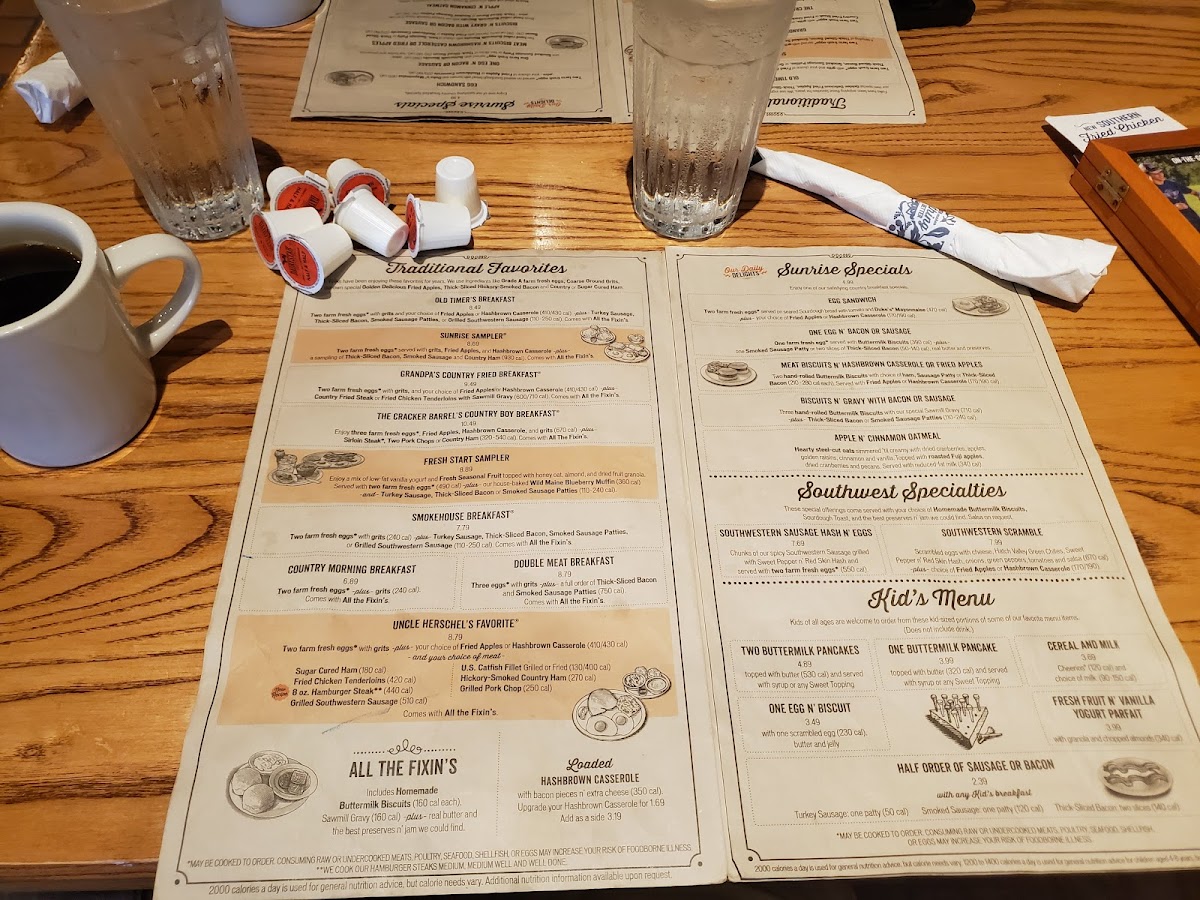 Cracker Barrel Old Country Store Photo Menu 8