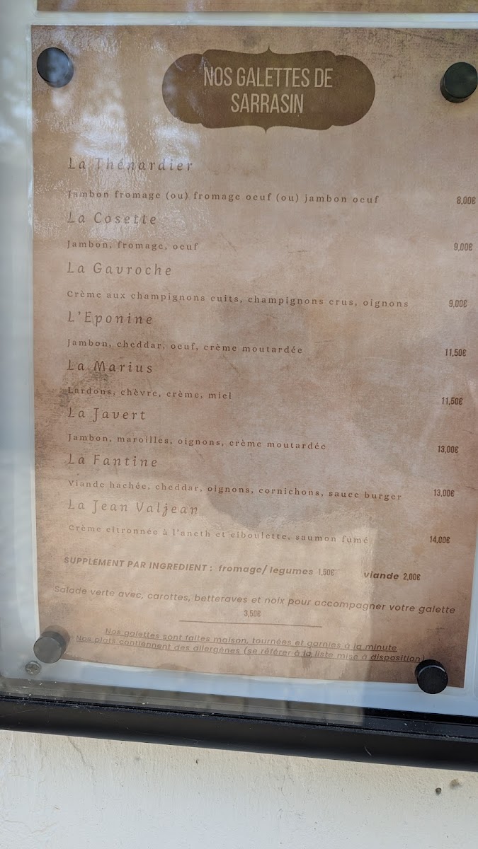 Chez Cosette Photo Menu 2