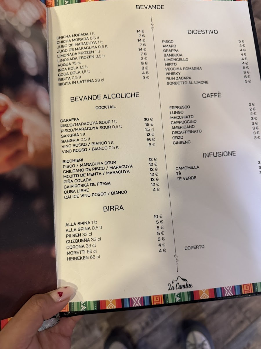 La Cumbre Photo Menu 1