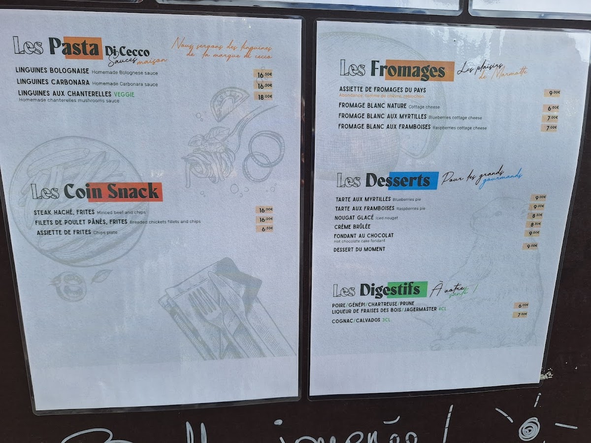 Les Marmottes Photo Menu 2