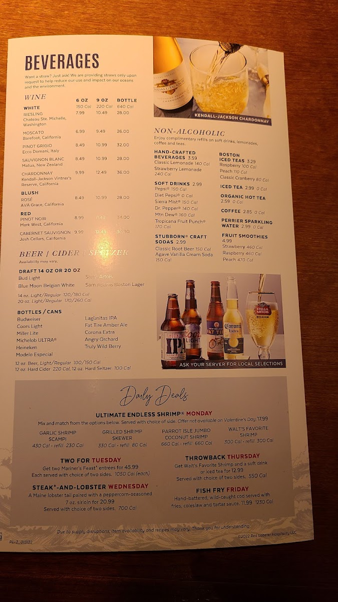 Red Lobster Photo Menu 10