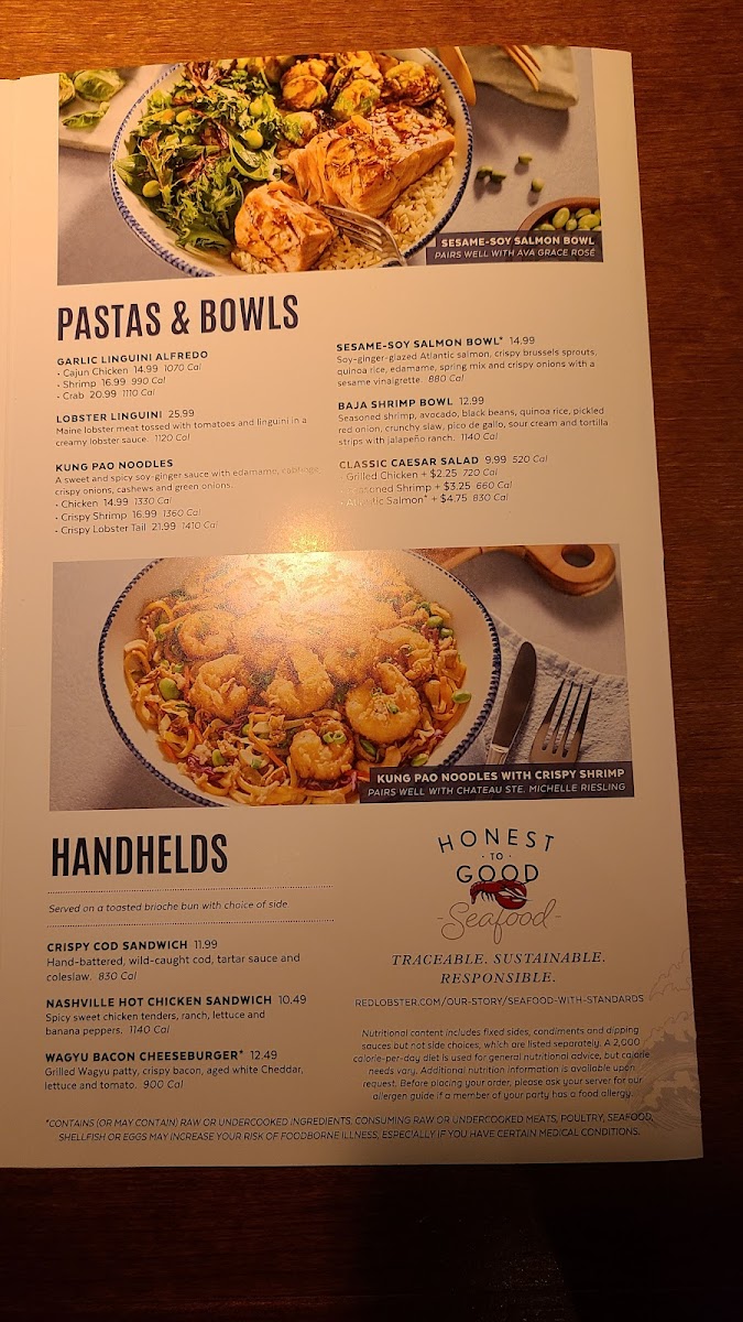 Red Lobster Photo Menu 6
