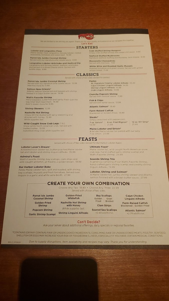 Red Lobster Photo Menu 8