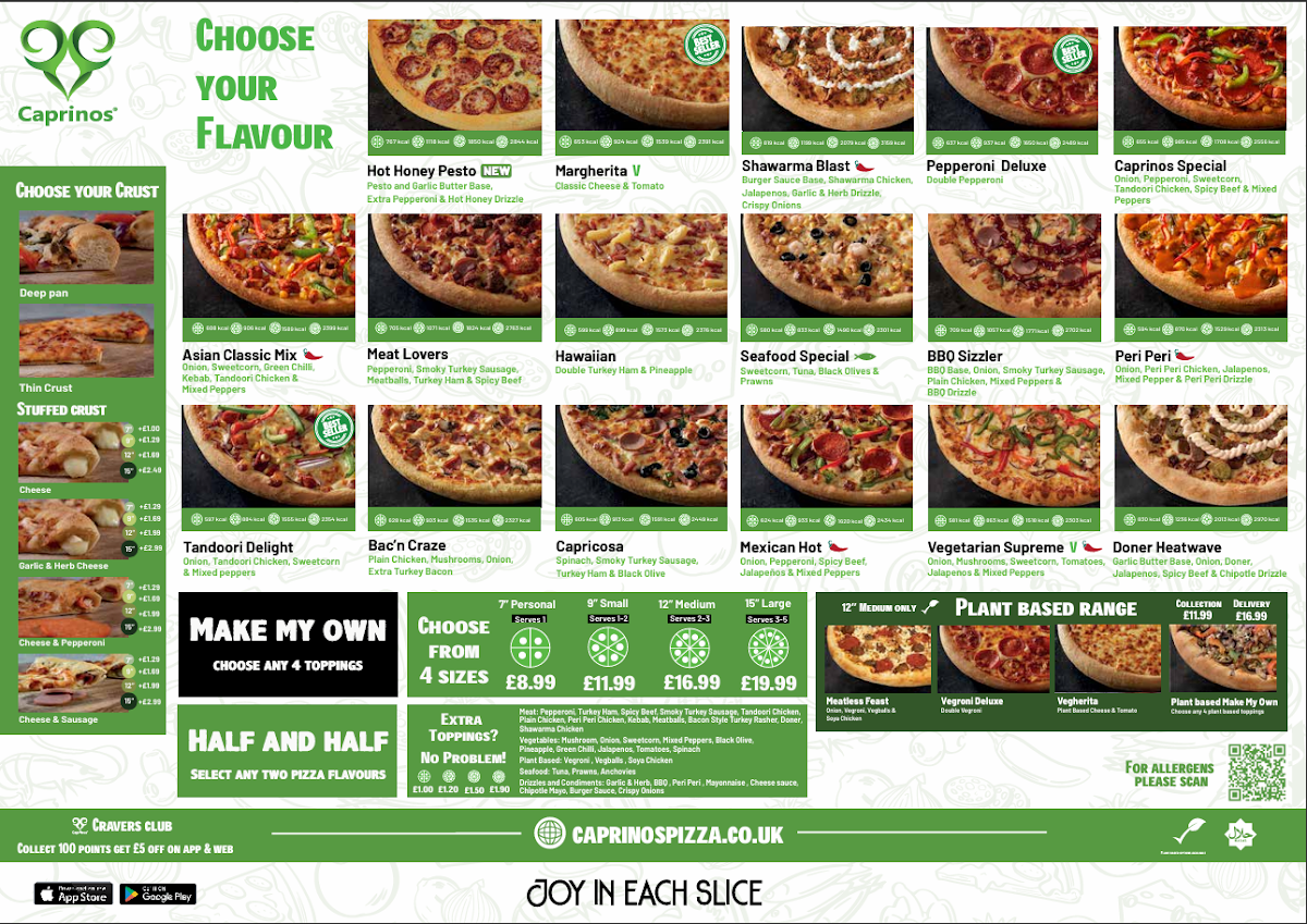 Caprinos Pizza Liverpool Photo Menu 1