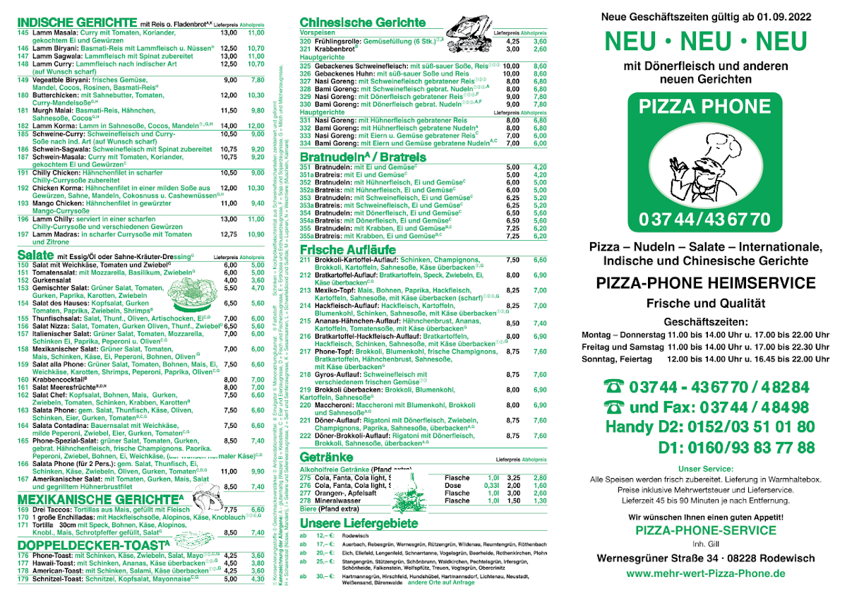 Pizza-Phone Rodewisch Photo Menu 1