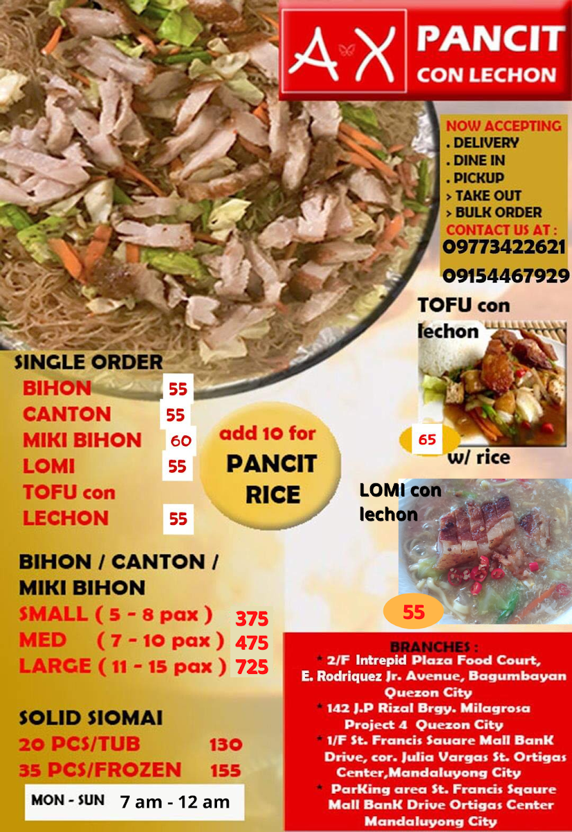 AX Pancit Con Lechon JP Rizal Photo Menu 2