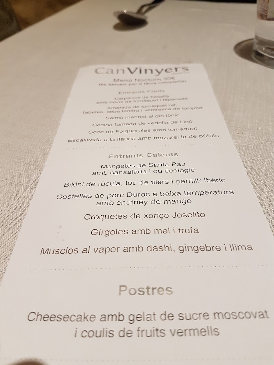 Can Vinyers Restaurant Photo Menu 10