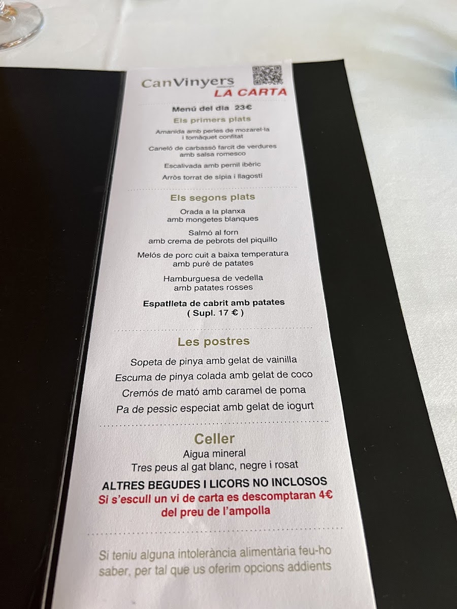 Can Vinyers Restaurant Photo Menu 4