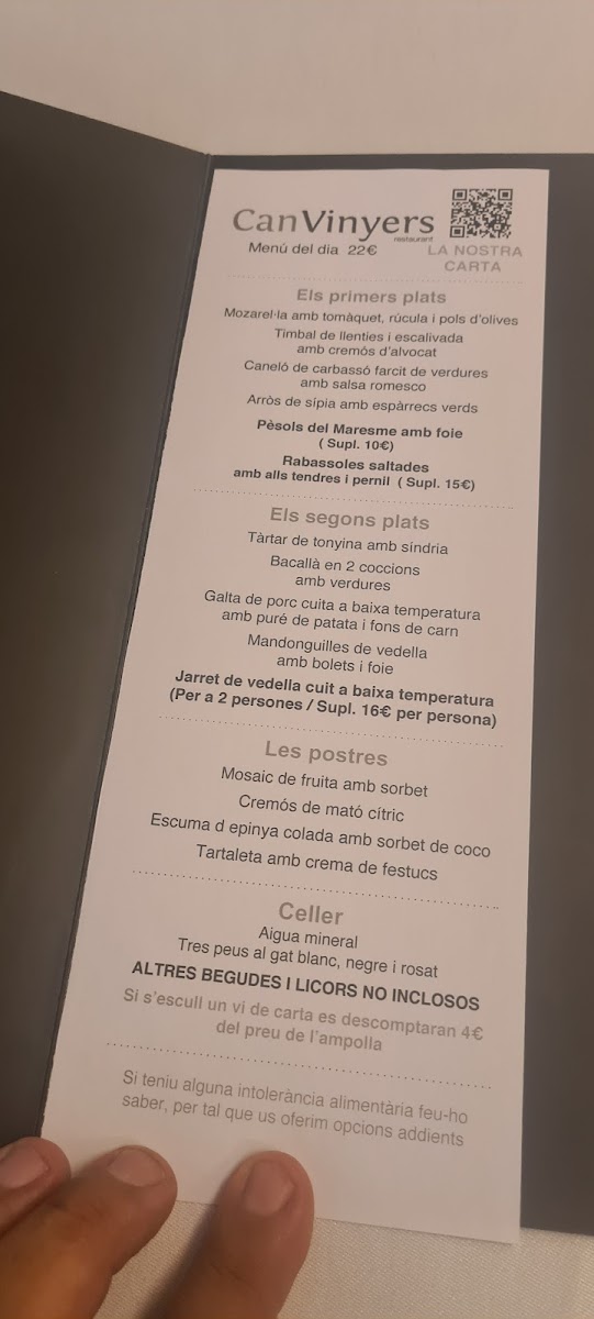 Can Vinyers Restaurant Photo Menu 9