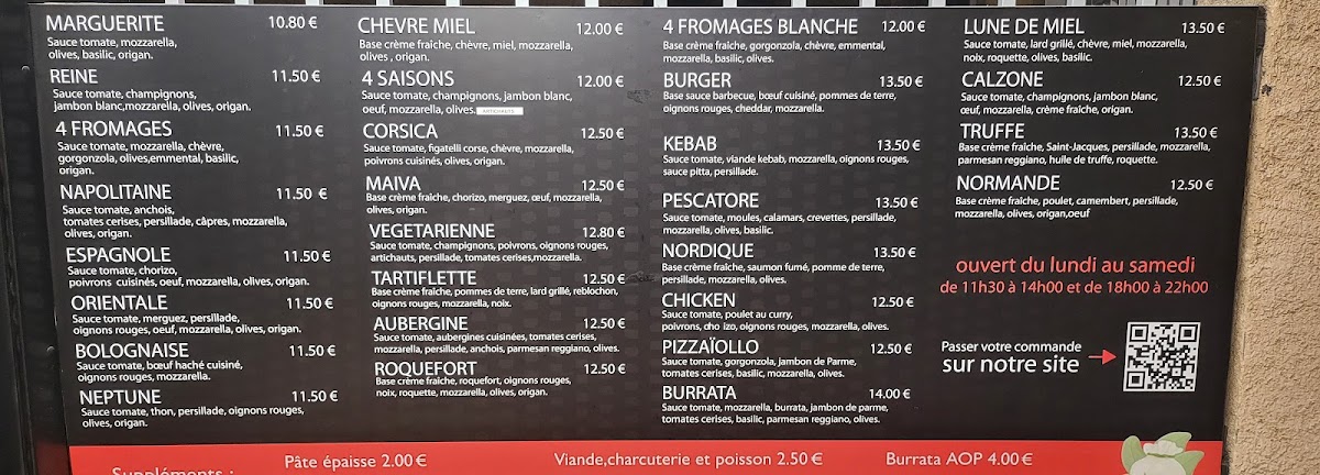 Tour de Pizz's Photo Menu 2