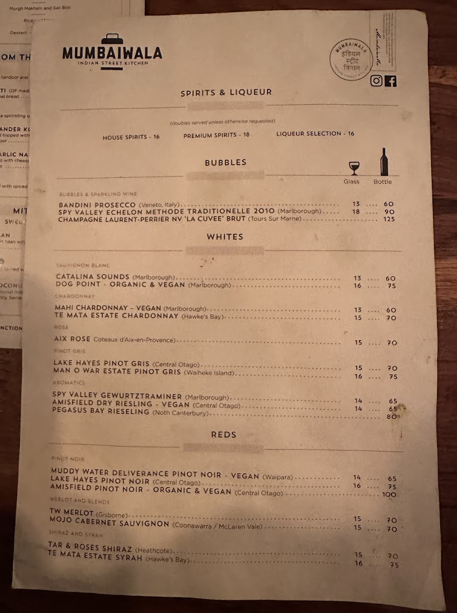 Mumbaiwala Christchurch Photo Menu 1