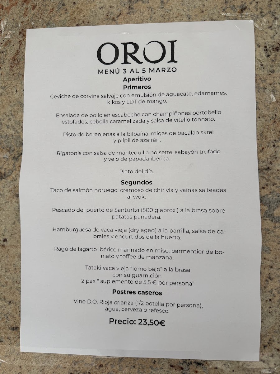 Restaurante Oroi Photo Menu 4