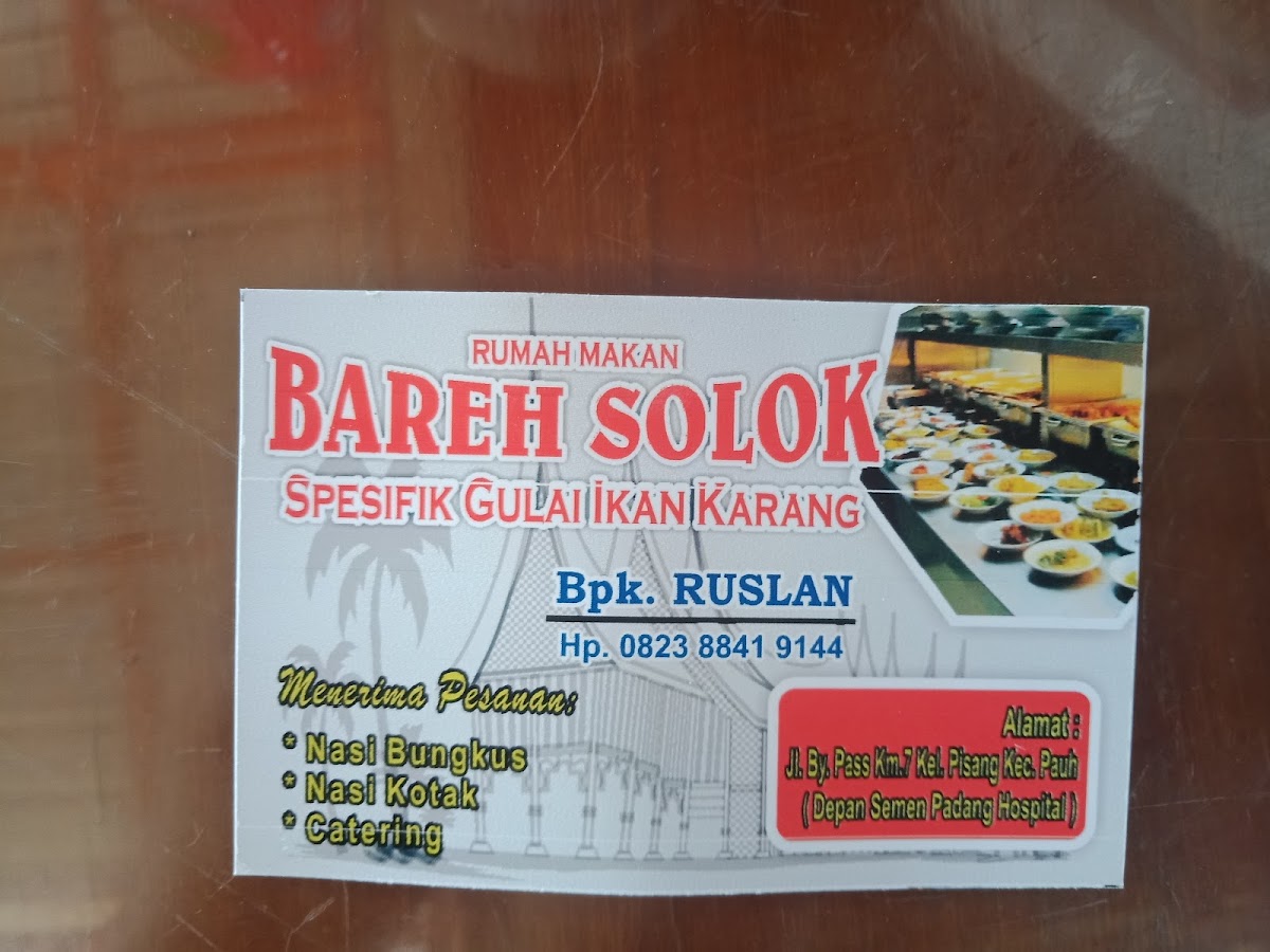 RUMAH MAKAN & PENGINAPAN BAREH SOLOK Photo Menu 1