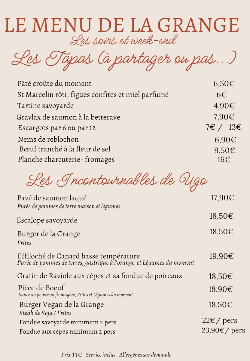 La Grange Gourmande By Jojo & Lisette Photo Menu 2