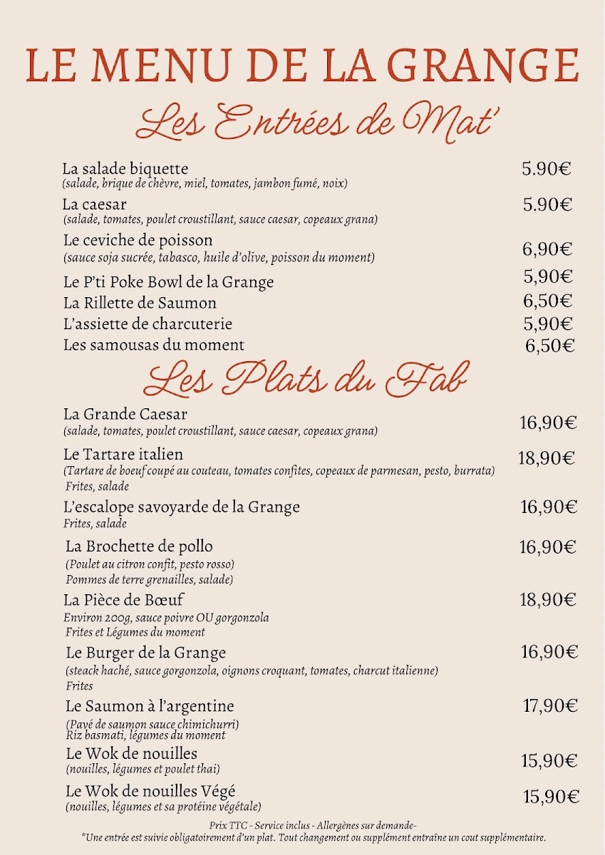 La Grange Gourmande By Jojo & Lisette Photo Menu 3
