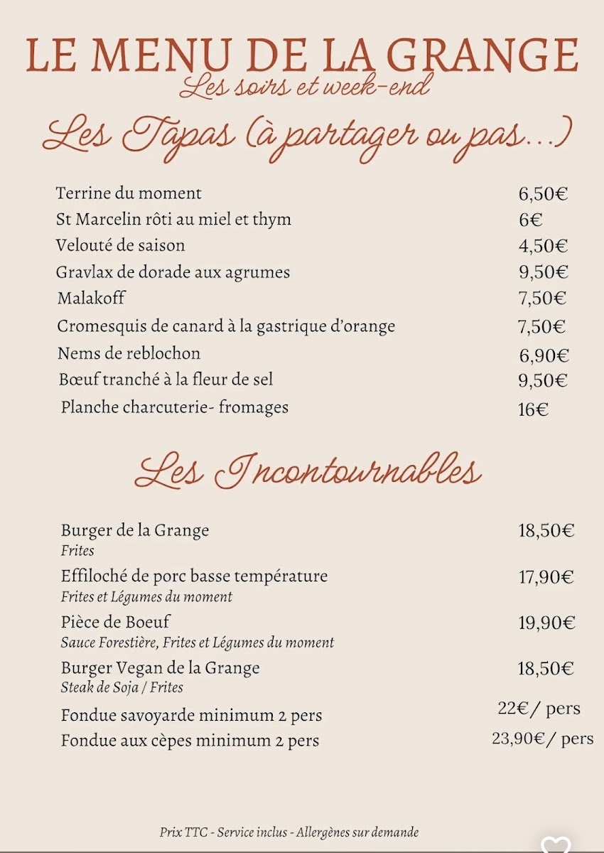 La Grange Gourmande By Jojo & Lisette Photo Menu 4