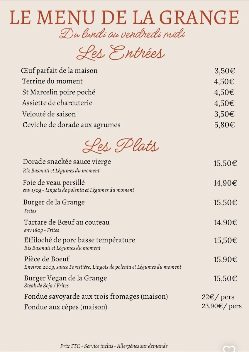 La Grange Gourmande By Jojo & Lisette Photo Menu 7