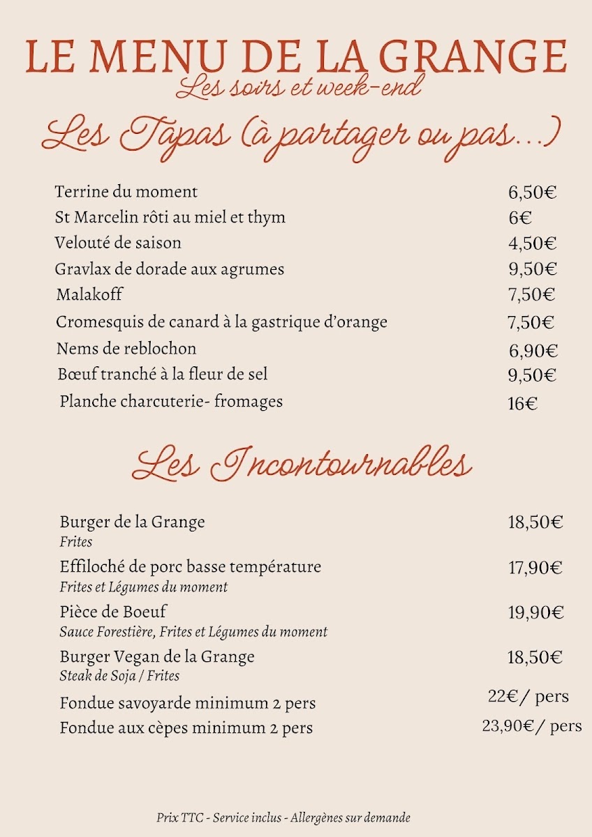 La Grange Gourmande By Jojo & Lisette Photo Menu 8