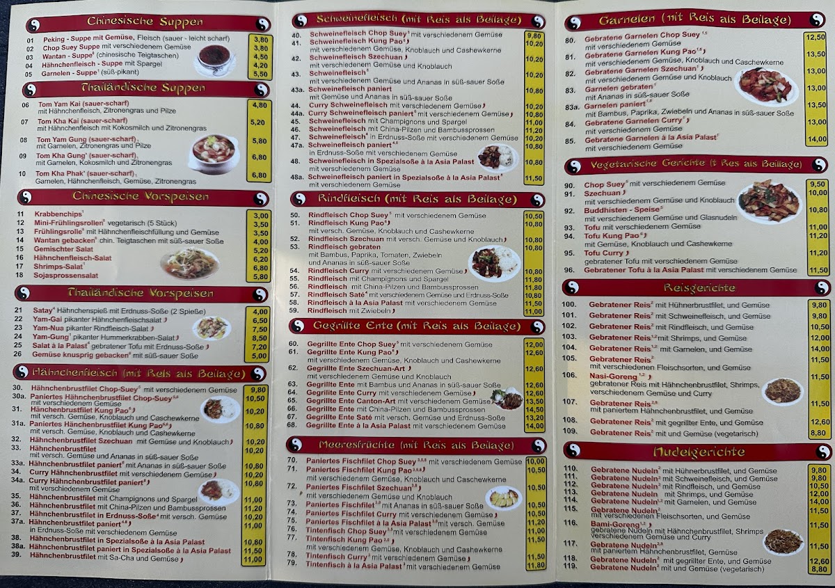 China-Restaurant Asia Palast Photo Menu 1