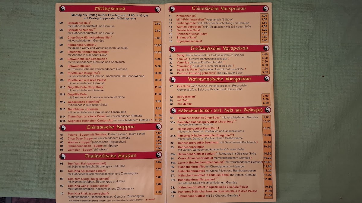 China-Restaurant Asia Palast Photo Menu 5
