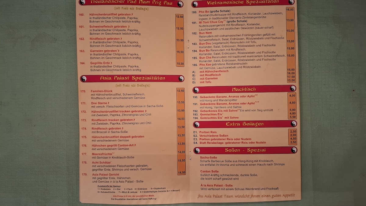 China-Restaurant Asia Palast Photo Menu 7