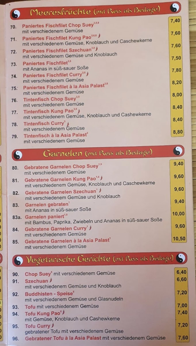 China-Restaurant Asia Palast Photo Menu 8