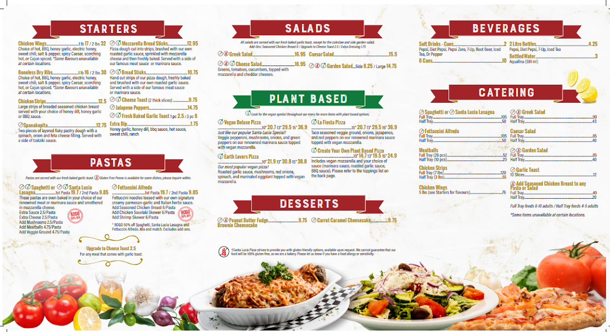 Santa Lucia Pizza Saskatoon East Photo Menu 1