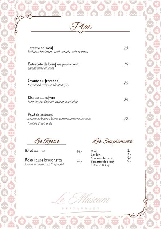 Restaurant Le Museum Photo Menu 2