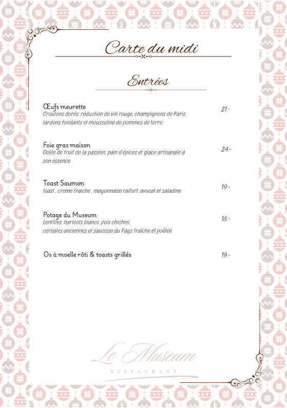 Restaurant Le Museum Photo Menu 5