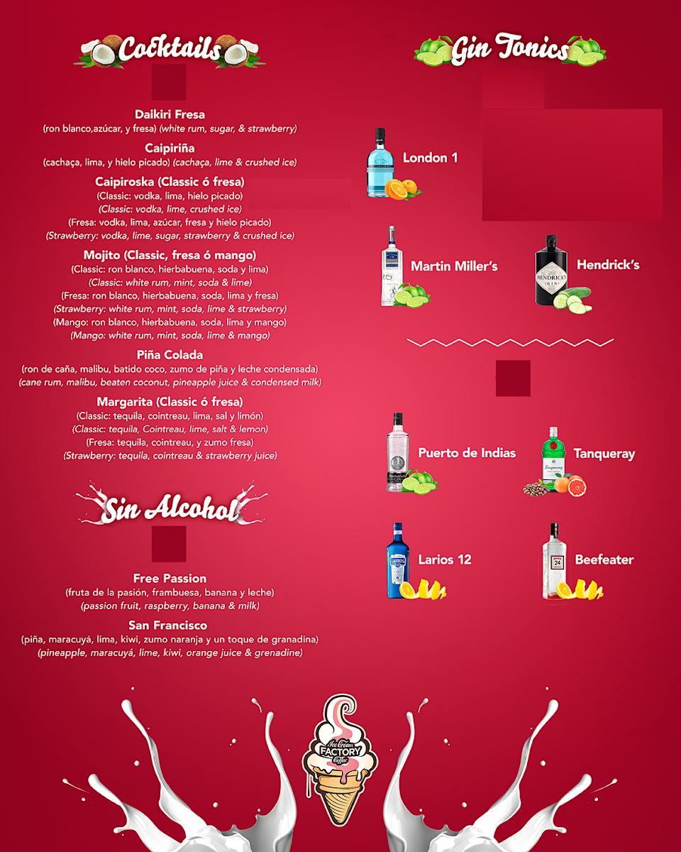 Ice cream Factory coffee Photo Menu 2