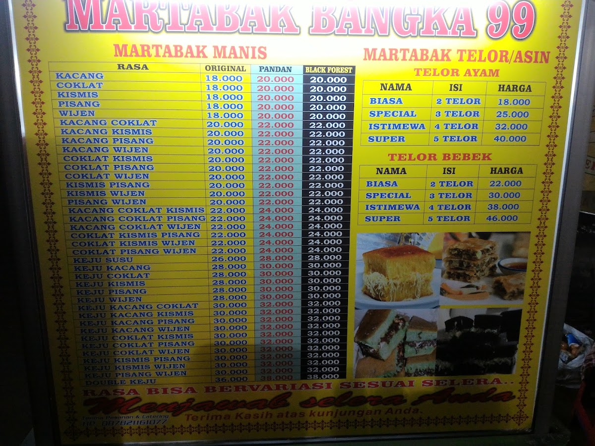 Martabak Bangka 99 Photo Menu 1