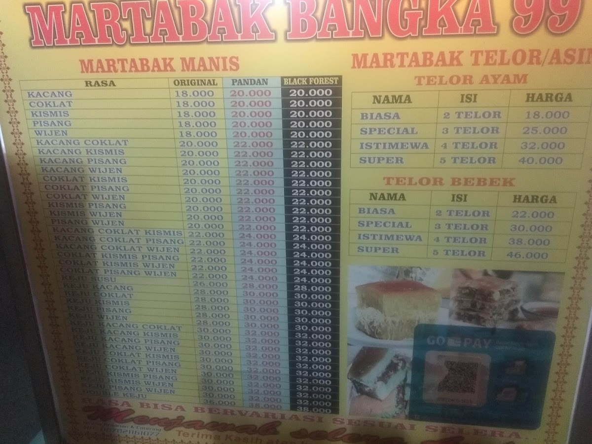 Martabak Bangka 99 Photo Menu 3